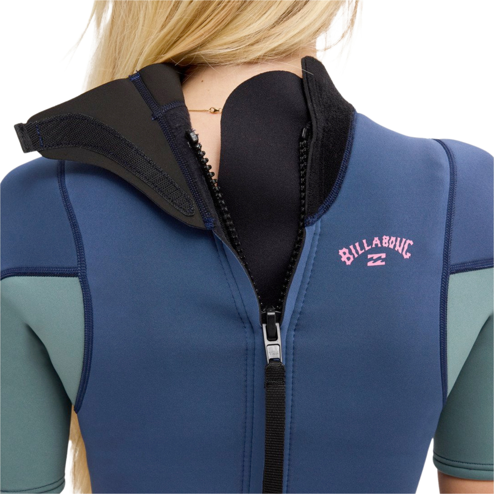 2026 Billabong Womens Synergy 2mm Back Zip Shorty Wetsuit ABJW500116 - Stormy Blue